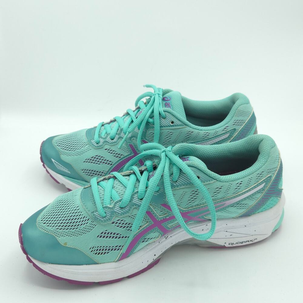 Asics GT-1000 5 Women's Size 7 Running Mint Orchid Green Purple Sneakers - Picture 4 of 9